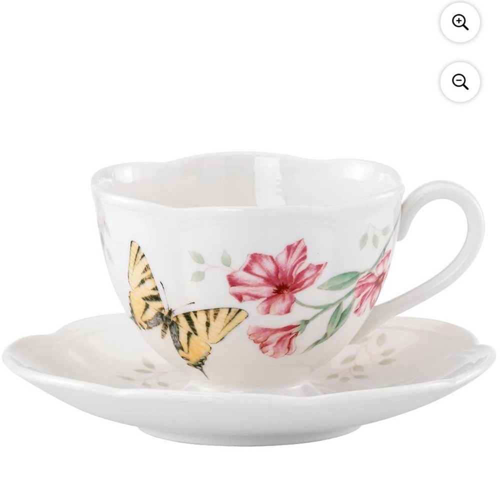 Lenox Butterfly Meadow Tiger Swallowtail Teacup and Saucer Set